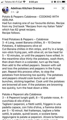 the recipe is displayed on an iphone screen, and it appears to be in english