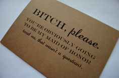 Will you be my MAID OF HONOR Card by invitesbythisandthat on Etsy Bridal Card, Be My Maid Of Honor, The Maid, When I Get Married