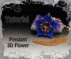 an image of a beaded flower on a chain with the words,'pedant 3d flower '