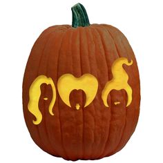 a carved pumpkin with elephants on it