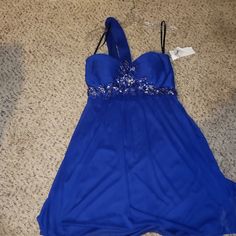 Cute One Shoulder Royal Blue Dress Blue Dressy Mini Dress For Evening, Blondie Nites Dress, Hot Pink Prom Dress, Dresses Royal Blue, Black Sparkly Dress, Going Out Dress, Pink Prom Dress, Nude Dress, Royal Blue Dress