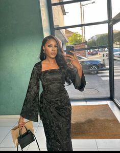 Date Night Outfit Black Dress, Dress For A Date, Nigerian Lace Styles, Stile Hijab