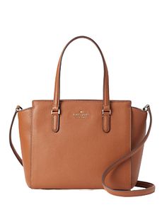 8.7"h x 9.3"w x 4.9"dpebbled leathertwo way spade jacqard liningsatchel with zip closureinterior zip and dual slide pocketsremovable, adjustable strapfloating kate spade new york signaturestyle # wkru5940Color: Warm Gingerbread Luxury Brown Kate Spade Bag, Luxury Kate Spade Brown Satchel, Kate Spade Purse Outfit, Purse Outfit, Kate Spade Purse Black, Kate Spade Satchel, Grey Bag, Black Leather Satchel, Pink Handbags