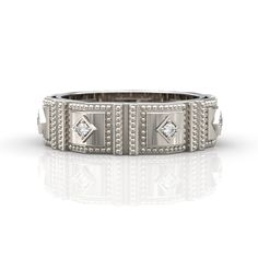 a white gold and diamond ring