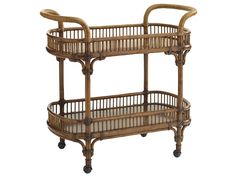 two tiered serving cart with wheels and handles