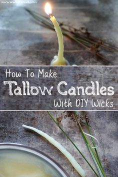 how to make tallow candles with diy wicks