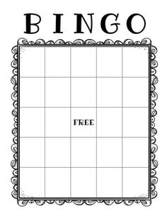 a black and white photo frame with the word bingo on it