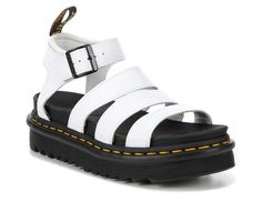 Women's Dr. Martens Blaire Platform Sandals | Shoe Carnival Blair Sandals, Blaire Sandal, Dr Martens Blaire, Dr Martens Sandals, Dr Martens White, White Platform Sandals, Doc Martin, Leather Strap Sandals, Chunky Sandals