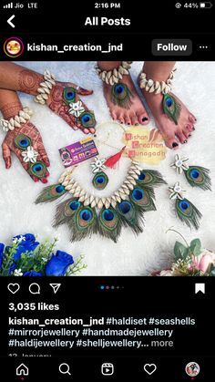 an instagram page with peacocks and flowers on it