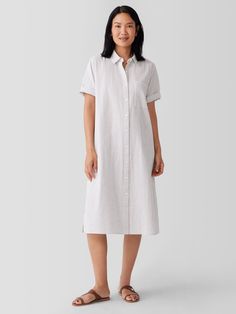 Dresses For Europe, Stylish Summer Dresses, Dresses For Women Over 50, Travel Dresses, Wide Leg Linen Trousers, Chic Summer Dresses, Tie Waist Maxi Dress, Cotton Poplin Dress