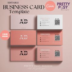 four different business cards with qr code and qr code on the bottom one