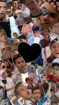 a collage of many different people with one heart on the top and another in the middle