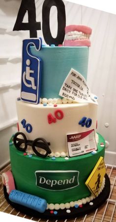 a birthday cake with the number forty on it