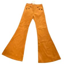 Nwt Burnt Orange Color Button Accents Along Front Pockets Hidden Side Zipper 97% Polyester 3% Spandex Flat Measurement: Waist 14 1/2” Rise 10 1/2” Inseam 32” Fitted Flare Pants With Button Closure, Retro Brown Bottoms With Buttons, Retro Bottoms With Button Closure For Fall, Flare Pants With Button Closure For Fall, Fall Flare Pants With Button Closure, Retro Fitted Bottoms With Button Zip Fly, Retro Pants With Button Closure For Fall, Retro Fall Bottoms With Buttons, Retro Brown Bottoms With Button Closure