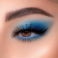 Blue Makeup Looks, Mekap Mata, Eyeshadow For Blue Eyes, Colorful Eye Makeup