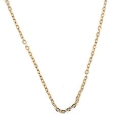 Vintage 18k Yellow Gold Cable Link Chain. The flat cable links measure 2.8mm wide and the length of the chain is The weight of the chain is 7.95g. The length of the chain is 24". The chain is stamped 750 (18k). Formal Oval Link Rolo Chain Necklace, Formal Rolo Chain Necklace With Oval Link, Formal Oval Link Cable Chain Necklace, Yellow Gold Cable Chain Link Necklace, Formal Cable Chain Necklace With Oval Link, Formal Link Chain Necklace With Cable Chain, Formal Cable Chain Necklace With Link Shape, Chain Ring, Chain Styles