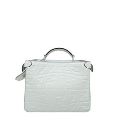 Material: White FF Embossed Leather Hardware: Silver Features: Pockets: Interior Zipper Pocket, Exterior Zipper Pocket Bag style: Shoulder Bag / Top Handle Closure type: Turn Lock Closure Serial Number / Stamp / Date Code: 7VA530 - AFSP - 218 - 4927 Measurement in inches: W x D x H Inclusions: Dust Bag & Rain Cover Condition: Used in very good condition – 7 out of 10 Exterior: very good condition, with few scratches on the hardware and showing normal signs of use. Interior: very good condition, with stain on fabric and showing normal signs of use. Embossed Leather Evening Bag, Evening Leather Bag With Embossed Details, Luxury Embossed Formal Bags, Luxury Embossed Top Handle Shoulder Bag, Designer Formal Bag With Embossed Details, Designer Embossed Formal Bag, Elegant Embossed Top Handle Shoulder Bag, Designer Embossed Bags For Formal Occasions, Designer Formal Embossed Bags