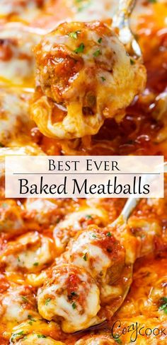 the best ever baked meatballs recipe with cheese and sauce