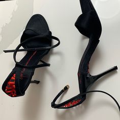 Unique And Sexy Special Occasion Heels, Size 7 But May Fit A 7.5/8 Chic Heels With Red Sole For Evening, Cocktail Heels With Red Sole And Ankle Strap, Chic Cocktail Heels With Red Sole, High Heels With Red Sole For Cocktail, Designer Fitted Heels With Wrapped Heel, Designer Heels With Wrapped Heel And Fitted Design, Designer Heels For Night Out, Designer Fitted Heels For Cocktail, Zanotti Shoes