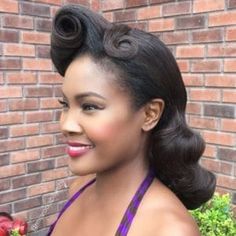 1950s Black Hairstyles, 1950 Hairstyles, 1950 Hairstyle, Vintage Updo, 1940s Hairstyles