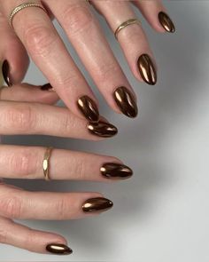 Nail Inspo Fall, Fall Nail Inspo, Copper Nails, Nails Trending, Trending Nails, Hello Nails, Casual Nails, Get Nails, Neutral Nails