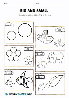 the worksheet for children to learn how to draw and color small animals with their name