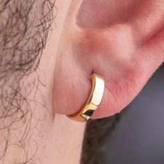 Huggie hoops for men. These earrings have secret lock system, so it will make you feel comfortable. Tiny hoops are suitable for everyday use even when you sleep. FREE EXPRESS INTERNATIONAL SHIPPING! SHIPPING NEXT DAY! PRODUCT DETAILS * 14K REAL GOLD ( it has a 14K or 585 stamp on item.) All of my items are 14k real gold. I don't use any gold filled or gold plated materials.  * Gold Color Options; Yellow Gold, White Gold, Rose Gold * All of my items are brand new and shipped with a gift box.  * T Gold Earring For Men, Men Gold Earrings, Men Earrings Gold, Men’s Earrings, Gold Earrings Men, Mens Earrings Gold, Mens Gold Hoop Earrings, Ear Studs For Men, Guys Jewelry