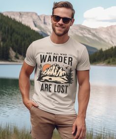 Not All Who Wander Are Lost Men's Shirt for Men Retro Hiker T shirt Camping Gifts for Him Jesus Shirt Outdoors Aesthetic Christian Shirt FOTR JRRT Riddle of the Strider Literature Tee Men's Inspirational T-Shirt - the perfect gift for the man in your life who finds strength and inspiration in his faith and also loves the outdoors. This is a great gift for wanderers, travelers, deep thinkers, and even religious or spiritual people. Great for hiking trips, camping trips, and all other vacation shi Outdoors Aesthetic, New Grandparent Gifts, Special Gifts For Him, Spiritual People, Aesthetic Christian, Hiking Trips, New Grandparents, All Who Wander, Jesus Shirt