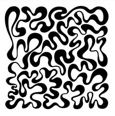 an abstract black and white pattern with wavy lines on the bottom, in square format