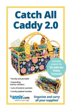 Catch All Caddy 2.0 Le Catch, Emmaline Bags, Quilting Books, Sewing Organization, Supplies Organization, Sewing Table, Bag Patterns To Sew, Fat Quarters, Bag Organization