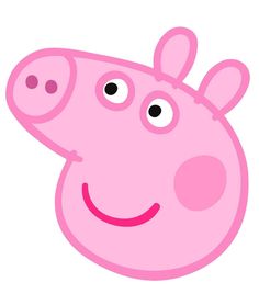 a pink peppo pig with big eyes and a smile on it's face