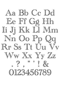 an old english alphabet with letters and numbers