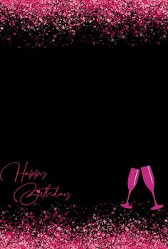 a black and pink background with two champagne flutes in the foreground that says happy new year