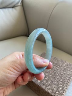 "🌈 Jade Bangle 58.2mm (2.29\"), Icy Blue and Green, Natural Jadeite Bracelet in Round Shape 🌷 Untreated Natural Jadeite/ Grade A Jade/ Certified 🌷 Jade from Myanmar/ Burma 🌷 100% handmade carving 🌷 Inner diameter : 58.2mm / 2.29\" 🌷 Shape : Round 🌷 Color : Green & Blue 🌷 Free standard shipping from Hong Kong with tracking included 🌷 Take approximately 7-21 days to arrive worldwide ❤️ In Chinese Culture: Young people wear jade pendant will have a prosperous life, attracts good luck a Aquamarine Gemstone Round Bracelets, Turquoise Jade Round Bracelet, Turquoise Jade Round Bracelets, Lavender Green, Jade Bangle, Icy Blue, Jade Pendant, Chinese Culture, Photo Jewelry