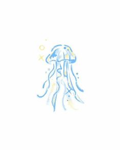 a drawing of a jellyfish on a white background