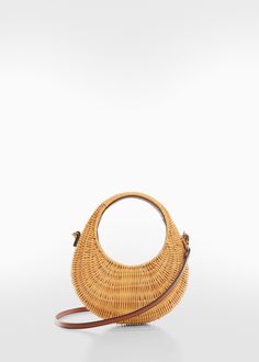 Rattan bag with double handle Natural Bags With Bamboo Handle For On-the-go, Natural Color Bags With Bamboo Handle For On-the-go, Trendy Straw Bag With Detachable Strap And Top Handle, Shoulder Bag With Round Handle For Daily Use, Chic Tote Shoulder Bag With Bamboo Handle, Chic Tote Straw Bag With Handle Drop, Chic Straw Bag With Handle Drop For Daily Use, Natural Top Handle Straw Bag With Handle Drop, Modern Summer Hobo Bag With Top Handle