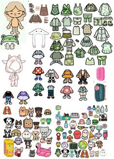 Toca Boca Lol Paper Dolls Printable Free, Free Printable Planner Stickers Kawaii, Free Printable Paper Dolls, Toka Boka, Free Printable Planner Stickers, Paper Dolls Clothing