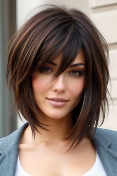 28+ Chic Short Layered Haircuts for Women to Refresh Your Look 24 Short Straight Haircuts With Bangs, Face Framing Layers Short Hair, Short Edgy Haircuts, Short Hairstyle Women Round Face, Short Layered Haircuts For Women, Razor Cut Bob, Haircolor Ideas, Choppy Bob Hairstyles For Fine Hair, Layered Haircuts For Women