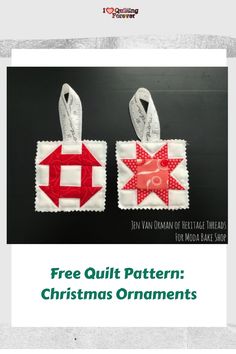 Free Quilt Pattern Christmas Ornaments Quilt Block Christmas Ornaments, Mini Quilt Blocks Free Pattern, Using Fabric Scraps, Sawtooth Star, Christmas Quilt Blocks, Start Quilting, Quilted Ornaments, Quilted Christmas Ornaments, Star Blocks