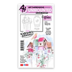 the front cover of an art impressionss magazine featuring a house with pink and green roofing