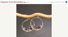 SALE Cleopatra 89 Hammered hoops with by CalicoJunoJewelry on Etsy Nickel Free Peridot Jewelry, Nickel-free Peridot Round Jewelry, Unique Gemstone Hoop Jewelry, Purple Fusion Style Round Jewelry, Multi-stone Hoop Jewelry For Gifts, Purple Multi-stone Bohemian Jewelry, Fusion Style Amethyst Multi-stone Jewelry, Fusion Style Multi-stone Amethyst Jewelry, Fusion Multi-stone Amethyst Jewelry