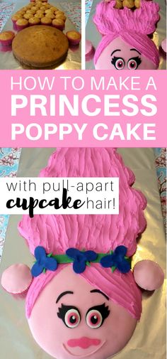 how to make a princess poppy cake with puff - apart cupcakes