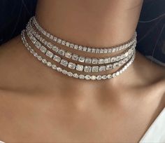 Perls Jewellery, Choker Necklace Designs, Expensive Jewelry Luxury, Colour Stone, Luxe Jewelry, Tennis Chain, Classy Jewelry