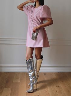 A stunning metallic mini dress with oversized shoulders and puffed sleeves. Model is in MINUSEY ONE SIZE. ✔️ Free worldwide express shipping over $100✔️ Loved by 6,500+ customers✔️ Limited edition collections, maximum style⠀⠀⠀⠀⠀⠀⠀⠀⠀Stay ahead of the trend with can’t-find-anywhere-else staples. Your closet will thank you 💕* MINUSEY ONE SIZE = EU 34-36, US 2-6* 52% Nylon / 48% Polyester* Dry clean* Made in Korea - Model Height: 172cm/5'7" (US 2, EU 34) Pink Puff Sleeve Mini Dress For Party, Glamorous Pink Mini Dress With Short Sleeves, Glamorous Pink Puff Sleeve Mini Dress, Pink Puff Sleeve Mini Dress, Metallic Mini Dress, Thank Yo, Metallic Mini Dresses, Waiting List, Puffed Sleeves