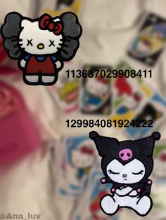 the hello kitty stickers are all over the place for each character to be placed on