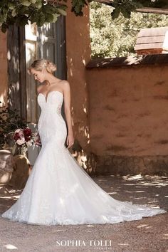 Sophia Tolli Wedding Dress Sophia Tolli: Y22060 - Orianna Sima Couture, Detailed Wedding Dress, Bridal Reflections, Anne Barge, Sophia Tolli, Curvy Bride, Strapless Sweetheart Neckline, Designer Bridal Gowns, Bridal Dress Design