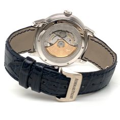 DETAILSManufacturer: Audemars PiguetModel: MillenaryReference Number: 15320BC.OO.D028CR.01Movement: AutomaticCondition: MintGender: Men’s/unisexTime Period: 2010'sRetail / Compare-At Price: $29,800Our Best Price: $16,400CALIBERMovement: -Caliber: 3120Jewels: 36 CASECase Material: 18K white goldCase Diameter: 45 mm x 41 mm Thickness: 9 mmWaterproof: 65 ft./20 m.Water Resistance: 2 ATMMaterial Bezel: Fixed white goldGlass: Sapphire crystal anti-reflective coatingDial: White with grey off-centered Luxury Watch Collection, Audemars Piguet, Blue Bracelet, Roman Numerals, Watch Collection, Luxury Watch, Display Case, Sapphire Crystal, Store Design