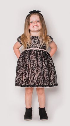 Cap sleeve, black lace dress with a pink bow at the waist. Dress is fully lined with back zipper closure. Hand-wash with cold water. Made from Polyester Popatu style SPB-12729 Black Lace Dress, Black And Pink, Waist Dress, Tulle Dress, Pink Bow, Cap Sleeve, Black Lace, Cap Sleeves, Lace Dress