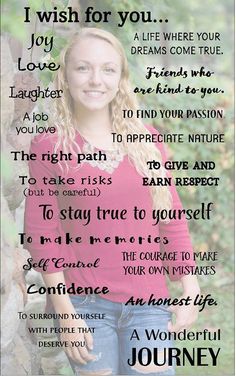 a woman standing next to a tree with the words i wish for you