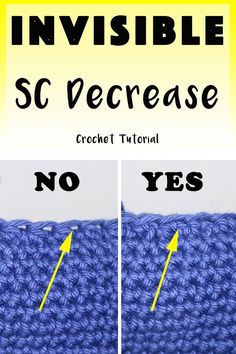 the invisible crochet technique is shown in two different pictures, one showing how to use